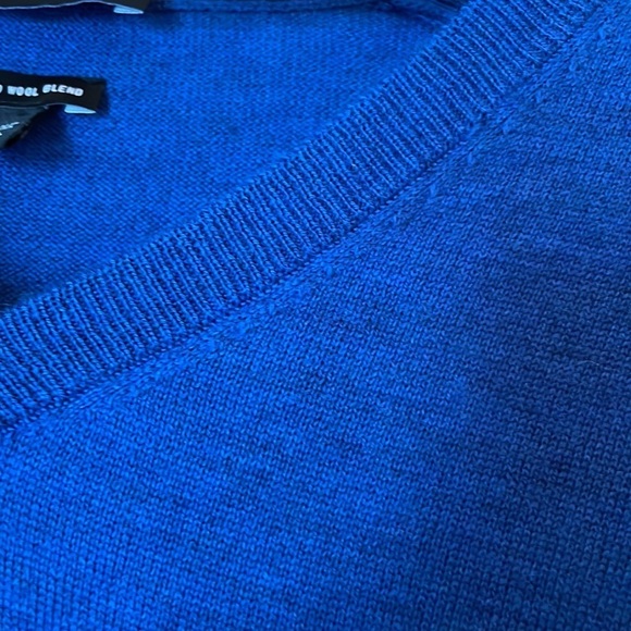 Express Men Wool Blend Sweater SZ XXL V-Neck Blue Soft and Stretchy - Picture 10 of 15
